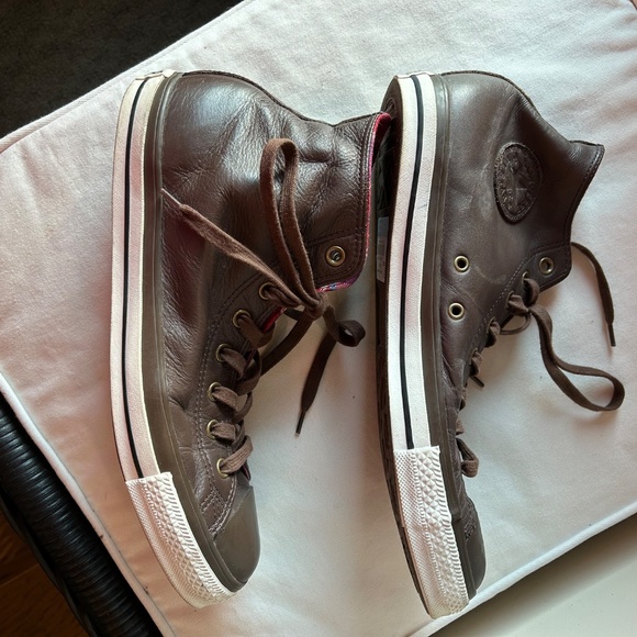 Converse All Star High-Top Leather Sneakers - Brown - Men's 12 - Picture 3 of 5